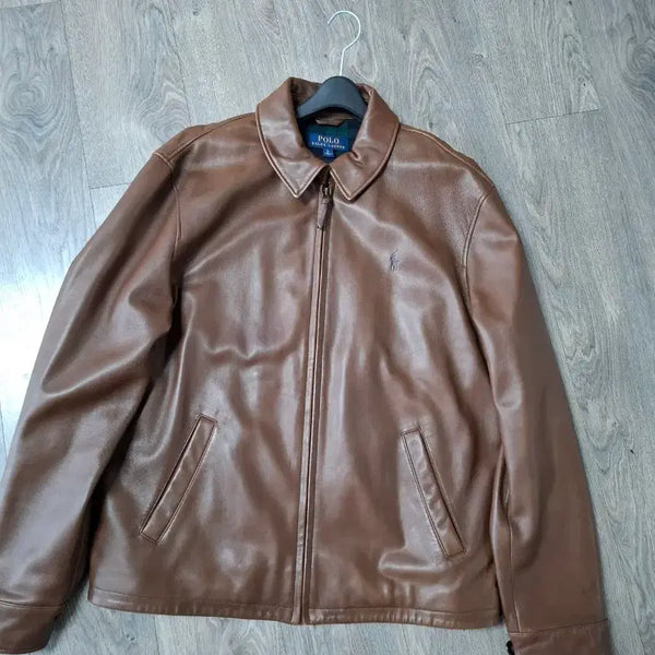 [BUNJANG] Polo Ralph Lauren Maxwell Sheepskin Leather Jacket Brown L / L 폴로 랄프로렌 맥스웰 쉽스킨 브라운 가죽 자켓