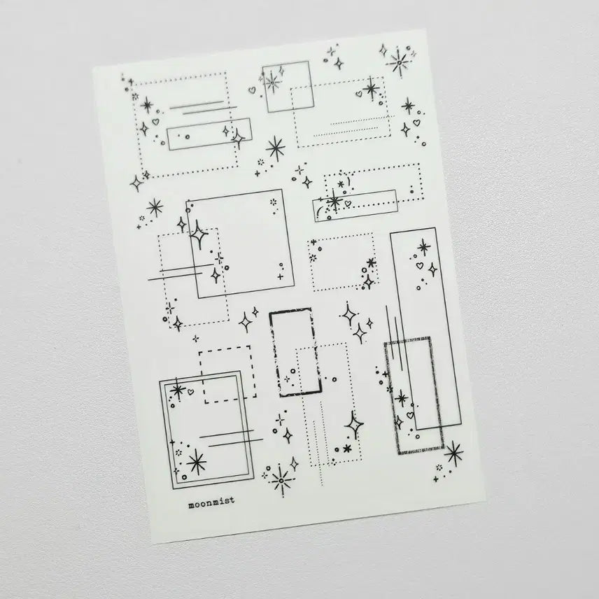 [BUNJANG] DalanGaeShop Matte Transparent Square Stickers / [달안개샵] 빤짝 네모 스티커(무광투명)