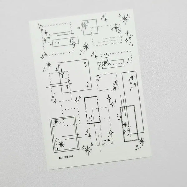 [BUNJANG] DalanGaeShop Matte Transparent Square Stickers / [달안개샵] 빤짝 네모 스티커(무광투명)
