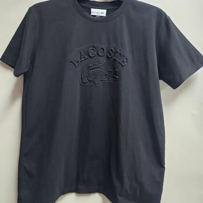 [BUNJANG] Lacoste Black Big Logo T-Shirt US M / 라코스테 블랙 빅로고 반팔티 US M