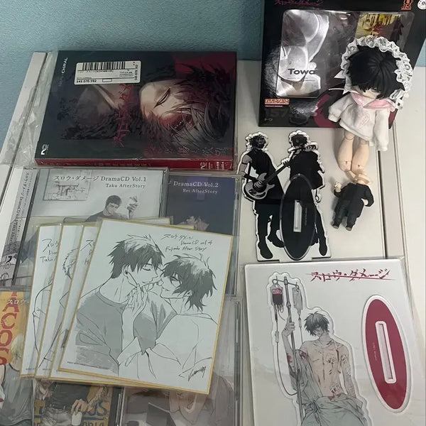 [BUNJANG] Slow Damage Limited Edition with Towa Nendoroid, Drama CDs, and Chiral Night Acrylic Stand / (안전결제바로o) 슬로우데미지 초회한정판, 넨도로이드, 드라마cd 등등
