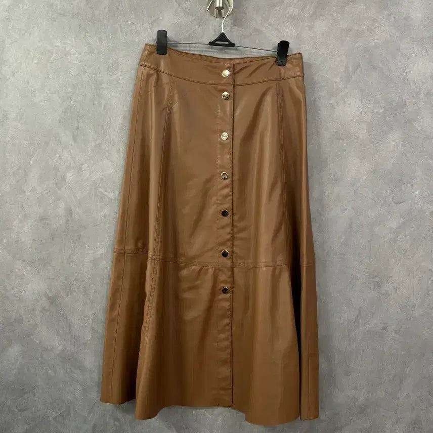 [BUNJANG] ZARA Brown Leather Long Skirt / 자라 브라운 가죽 롱 스커트 max24