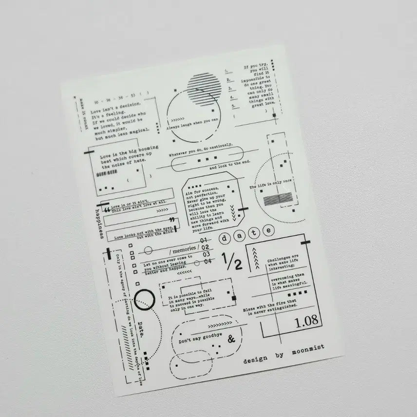 [BUNJANG] DalanGaeShop Simple Layered Illustration Sticker (Matte Transparent) / [달안개샵] 심플 레이어드 일러스트 스티커(무광투명)
