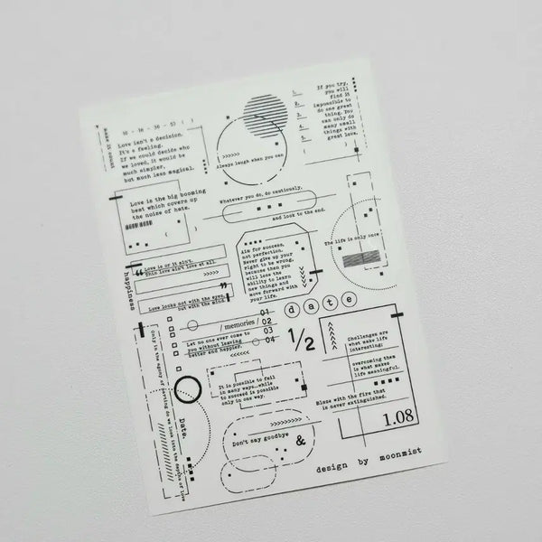 [BUNJANG] DalanGaeShop Simple Layered Illustration Sticker (Matte Transparent) / [달안개샵] 심플 레이어드 일러스트 스티커(무광투명)