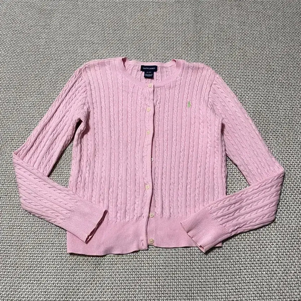 [BUNJANG] Polo Girls Cable Round Knit Cardigan XL 16 / XL16 폴로 걸스 꽈배기 라운드 니트 가디건 B.7524