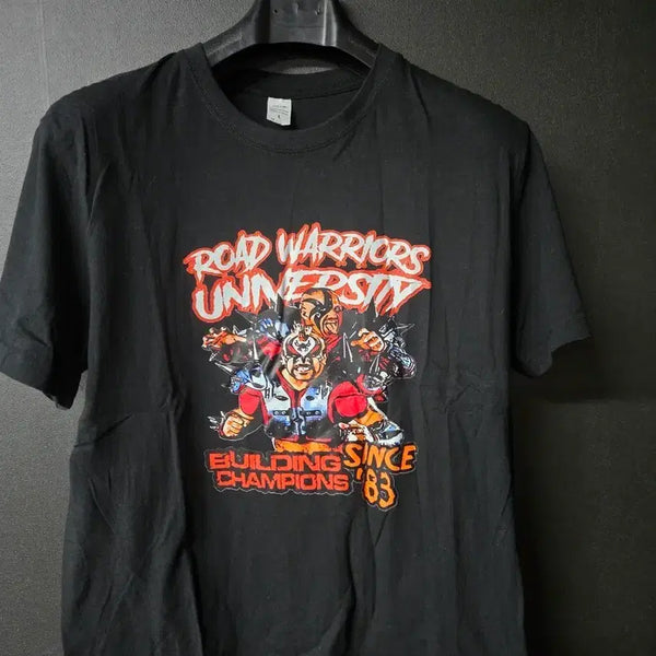 [BUNJANG] WWF Retro Road Warriors T-Shirt Black / wwf레트로 로드 워리어즈 반팔 티셔츠 블랙