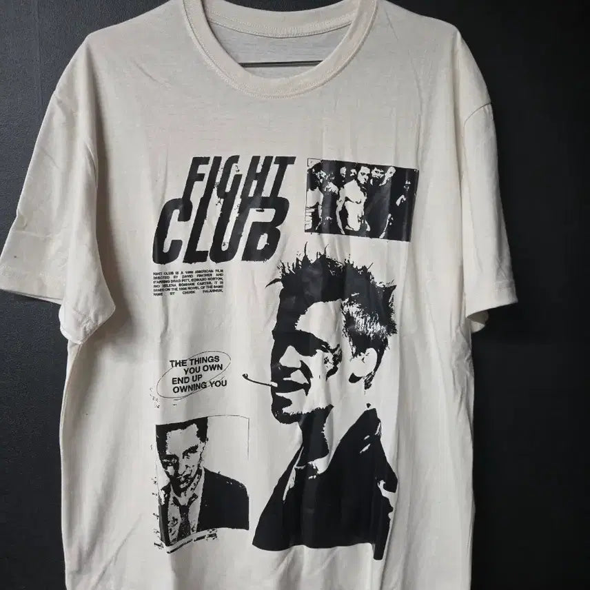 [BUNJANG] Fight Club Printed T-Shirt (Ivory) / 파이트 클럽 반팔 티셔츠 아이보리