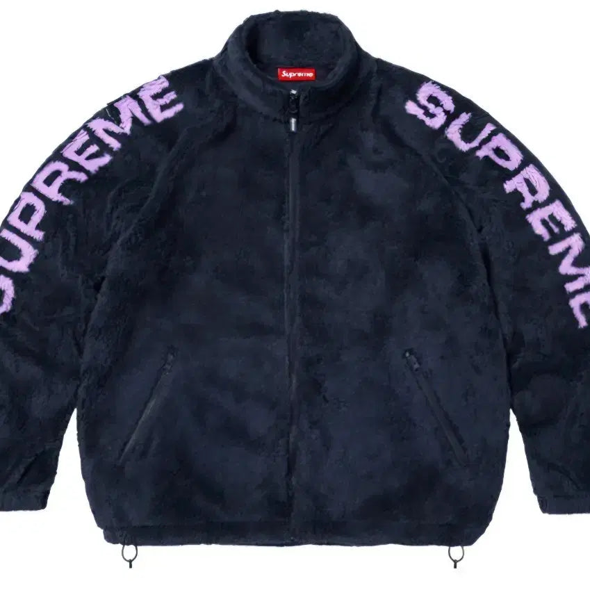 [BUNJANG] Supreme Shoulder Logo Fleece Jacket Navy SS25 / 슈프림 숄더 로고 플리스 자켓 네이비 - 25SS