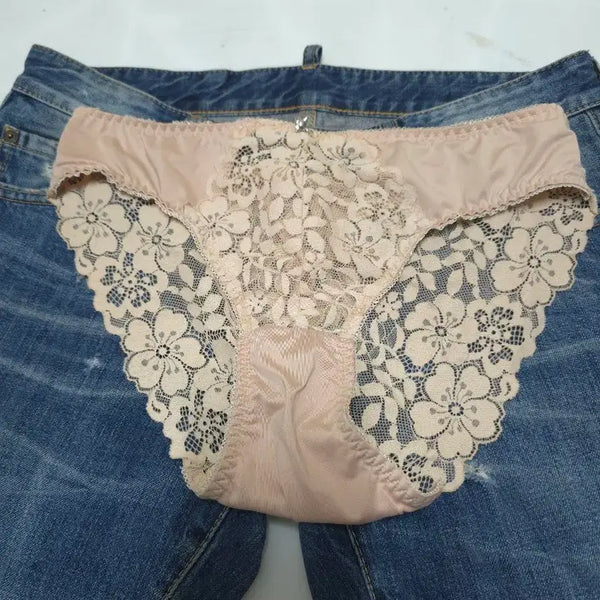 [BUNJANG] Women's Lace Panties - Beige / 여성 속옷 레이스 팬티 베이지색
