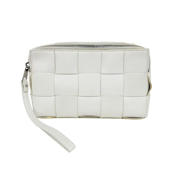 [BUNJANG] Bottega Veneta White Intrecciato Strap Pouch Clutch Bag 679940 / 보테가베네타 화이트 인트레치아토 스트랩 파우치백 클러치백 679940