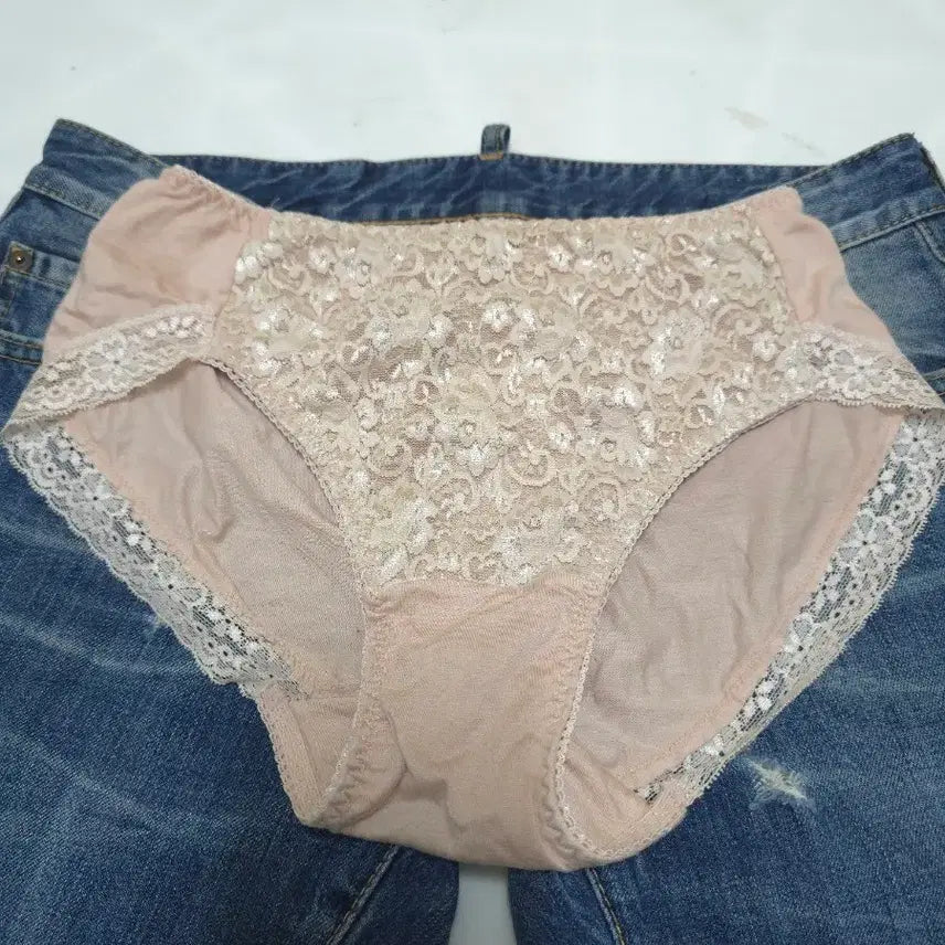 [BUNJANG] Women's Lace Briefs - Beige / 여성 속옷 팬티 베이지색 레이스