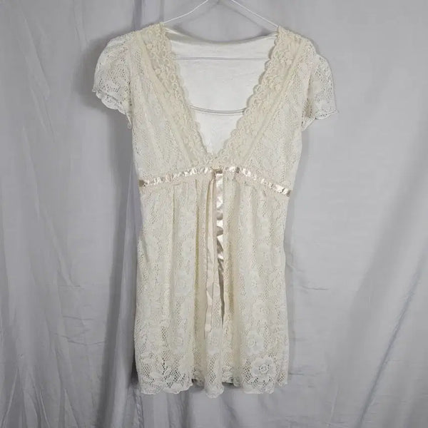 [BUNJANG] Lace Layered Dress / 레이스 레이어드 원피스