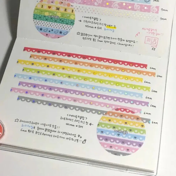 [BUNJANG] AtoZ Club 1m Heart Lace Line Kiss Cut Sticker / 1m 에이투지클럽 하트레이스 라인 키스컷