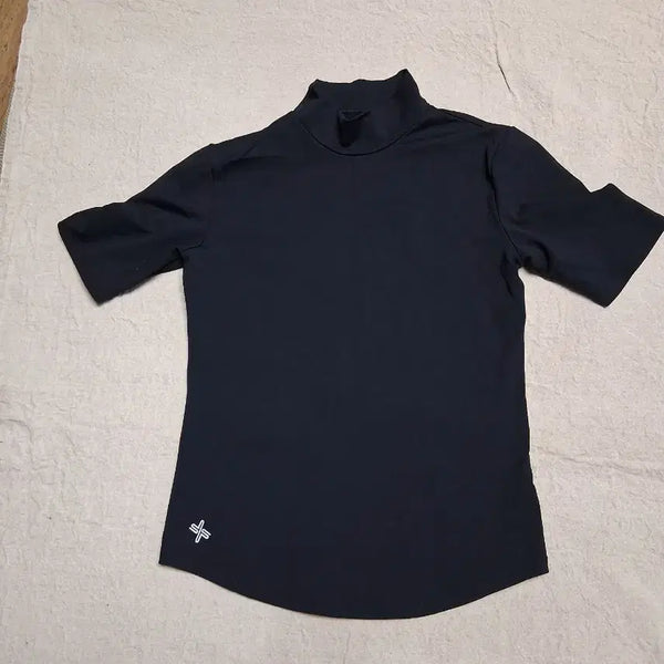 [BUNJANG] Xexymix Black Turtle Neck Short Sleeve T-Shirt (Size S) / 젝시믹스 검정색 터틀넥 반팔 티셔츠(S)