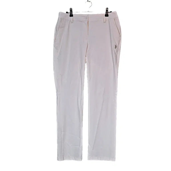 [BUNJANG] U.S. POLO ASSN. Women's Classic Regular Fit Pants 28 White / 유에스폴로아센 여성 클래식한 레귤러핏 바지 28 화이트 최신상품 25835