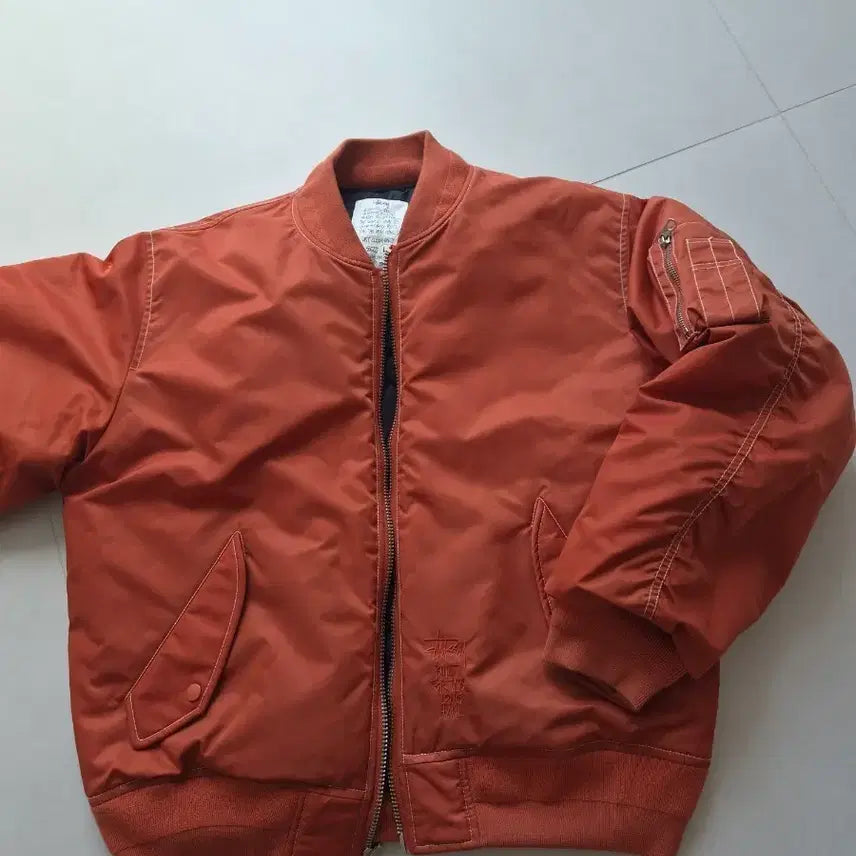 [BUNJANG] Stussy Built Reversible Bomber Jacket Brick / 스투시 빌트 리버시블 봄버 자켓 브릭
