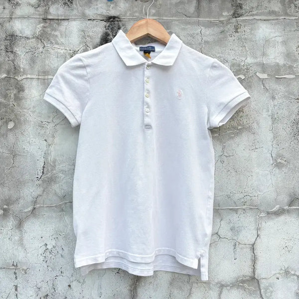 [BUNJANG] Polo Ralph Lauren White Short Sleeve Polo Shirt Women's Size S / Polo 폴로 흰색 반팔 카라티