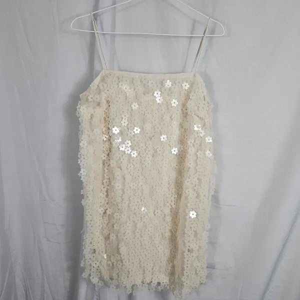 [BUNJANG] H&M Flower Sequin Sleeveless Top M / 흐앤므 꽃스팽글 슬리브리스M