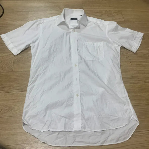 [BUNJANG] LANVIN COLLECTION White Embroidered Pocket Short Sleeve Dress Shirt / 95] 랑방 컬렉션(LANVIN) 화이트 포켓 자수 반팔 드레스 셔츠