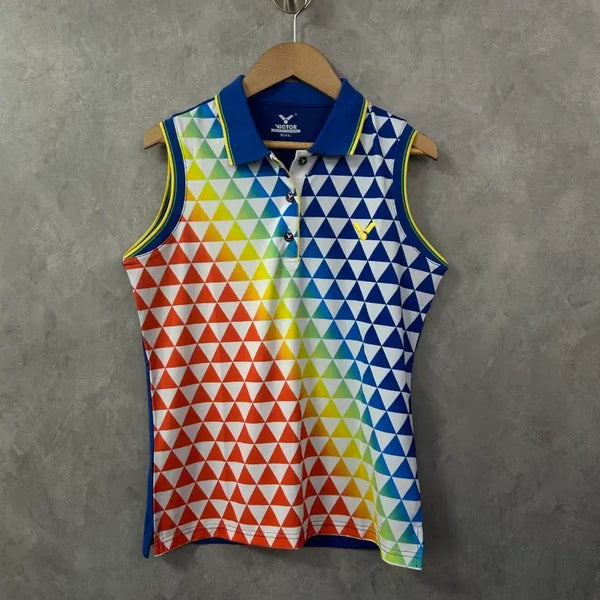 [BUNJANG] Victor Sleeveless Polo Dress Rainbow Pattern M / 빅터 민소매 폴로 원피스 레인보우 패턴 M