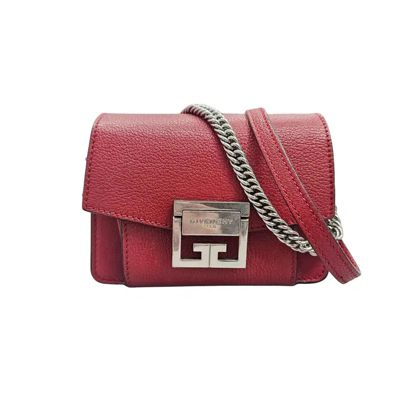 [BUNJANG] Givenchy GV3 Mini Crossbody Bag Red Leather / 지방시 GV3 레드 미니 크로스백
