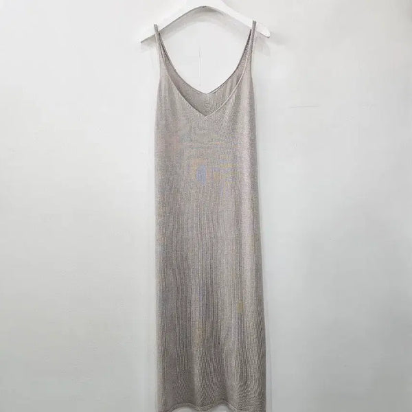 [BUNJANG] Knit Strap Long Dress / 새제품 니트 끈 롱 원피스