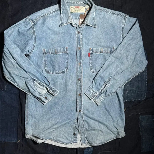 [BUNJANG] Levi's 90s Made in Korea Two-Pocket Denim Work Shirt XL / 90s 리바이스 (made in korea) 투포켓 데님 워크 셔츠 XL