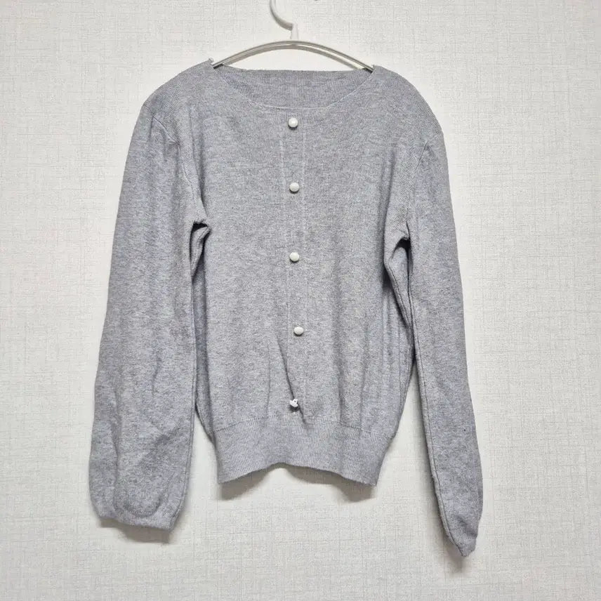 [BUNJANG] Pearl Button Knit T-shirt / 진주 니트