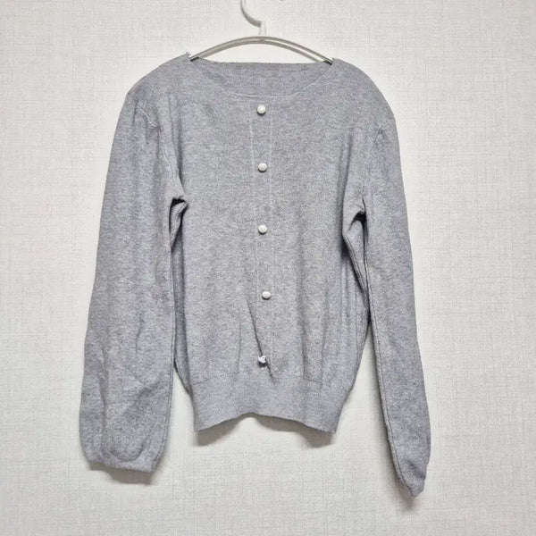 [BUNJANG] Pearl Button Knit T-shirt / 진주 니트