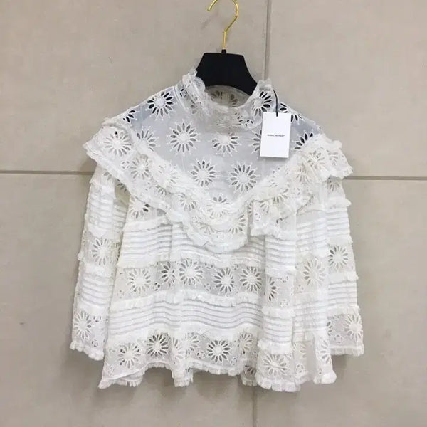 [BUNJANG] Isabel Marant White Punching Lace Blouse / (미사용)이자벨마랑 매장정품(구매가110만) 화이트 펀칭 레이스 블라우스