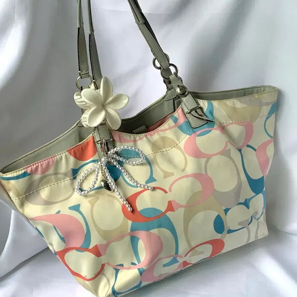 [BUNJANG] Coach Poppy Multicolor Shopper Bag / 여름템 )) Coach 코치 포피 멀티컬러 쇼퍼백