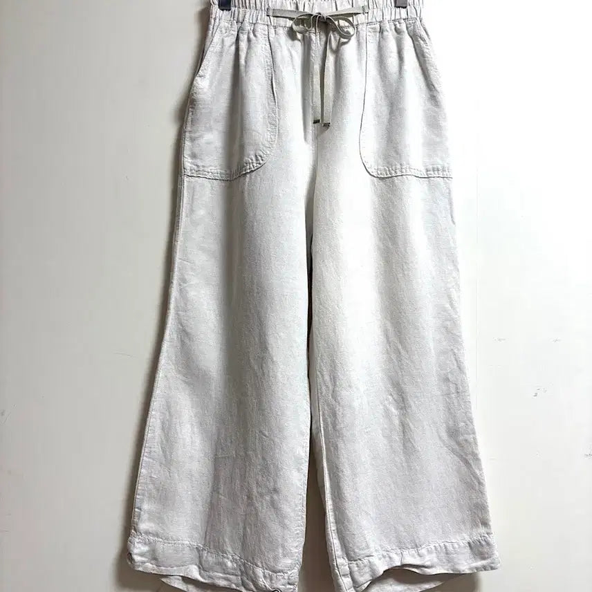 [BUNJANG] White Pocket Wide Pants / 화이트 포켓 와이드 팬츠