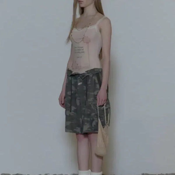 [BUNJANG] Sculptor Twill Cargo Camo Half Bermuda Pants / 스컬프터 트윌 카고 카모 하프 버뮤다 팬츠 바지