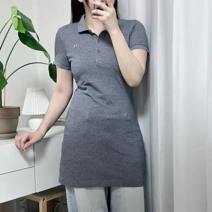 [BUNJANG] Lacoste Grey Short-Sleeve Polo Dress (Size 38) / 라코스테 그레이 반팔카라 원피스 [ 38 ]