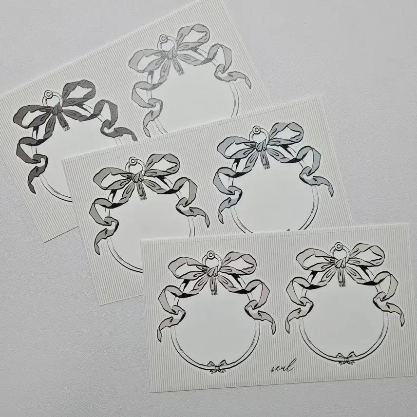 [BUNJANG] Ribbon Frame Paper Stickers (3 Types) / [감성문구점슬] 리본프레임 모조지 스티커 3종