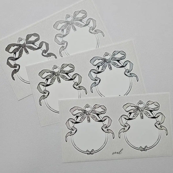 [BUNJANG] Ribbon Frame Paper Stickers (3 Types) / [감성문구점슬] 리본프레임 모조지 스티커 3종