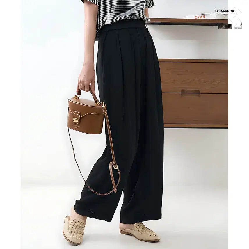 [BUNJANG] FREAK'S STORE Georgette Easy Pants - Black / 프릭스스토어 컬러 조젯이지팬츠