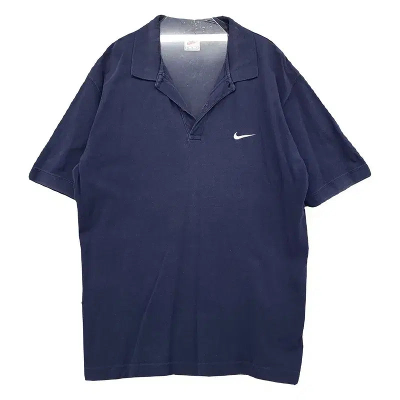 [BUNJANG] Nike Navy Old School Short Sleeve Polo T-Shirt M / 나이키 네이비 올드스쿨 반팔 카라티 M