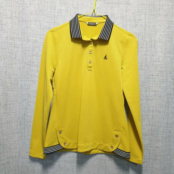 [BUNJANG] Beanpole Golf Women's Long Sleeve Polo Shirt Size 90 / 빈폴 골프 레이디 카라 긴팔티셔츠 90
