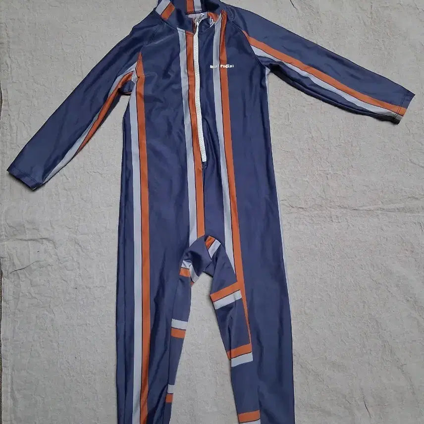 [BUNJANG] Blue Orange Stripe Rash Guard (Ages 5-6) / 수영복 래쉬가드 블루 오렌지 스트라이프(5~6세용)