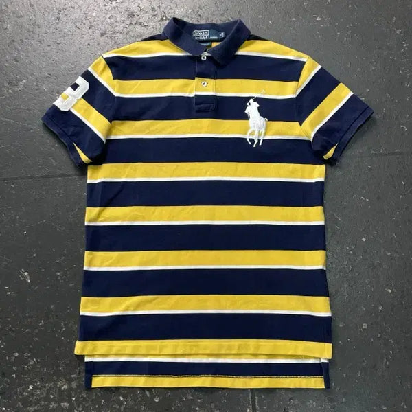 [BUNJANG] Polo Ralph Lauren 95 Striped Honeybee Big Pony Polo Shirt / 95 폴로 스트라이프 꿀벌 빅포니 카라티