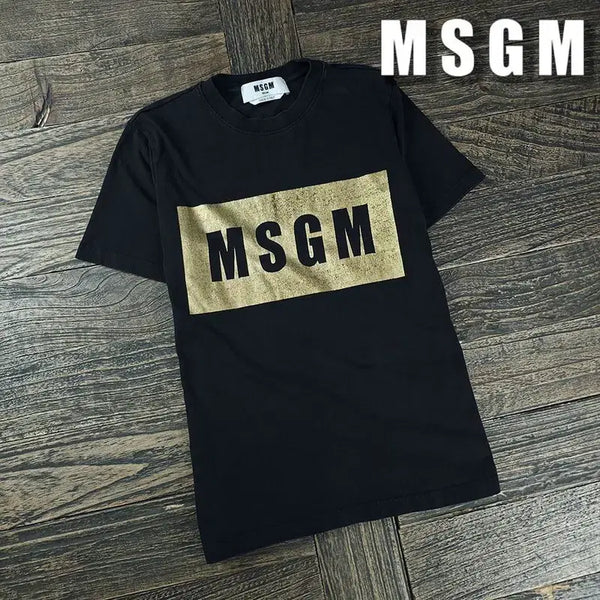 [BUNJANG] MSGM Big Logo Graphic Print Short Sleeve T-Shirt Black / MSGM 엠에스지엠 빅로고 그래픽 프린팅 반팔티 블랙 M21992