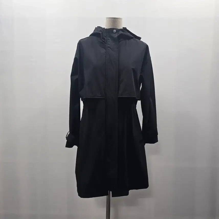 [BUNJANG] Avec El Black Hooded Trench Coat / 0909 avec el 블랙 후드 트렌치 코트