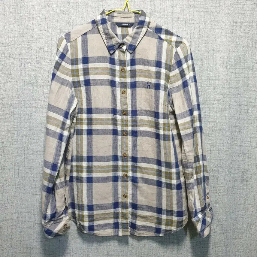 [BUNJANG] Hazzys Checked Linen Long-Sleeve Shirt Size 90 / 헤지스 체크 린넨 긴팔 셔츠 90