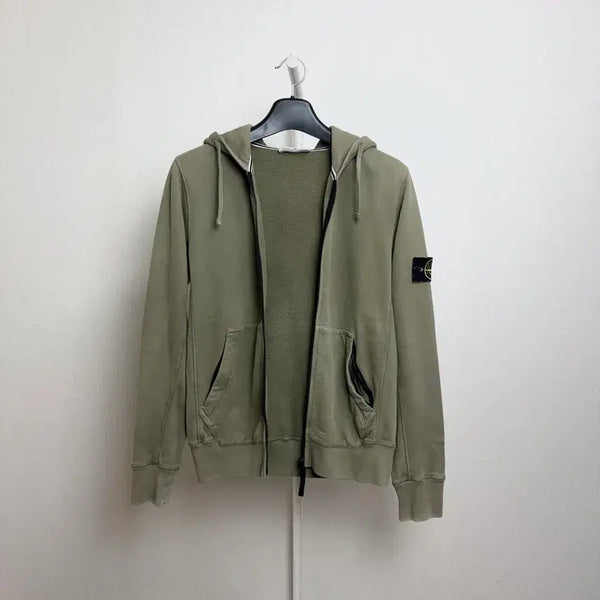 [BUNJANG] Stone Island Hooded Zip-Up Jacket Khaki M / [M] 스톤아일랜드 후드집업 카키