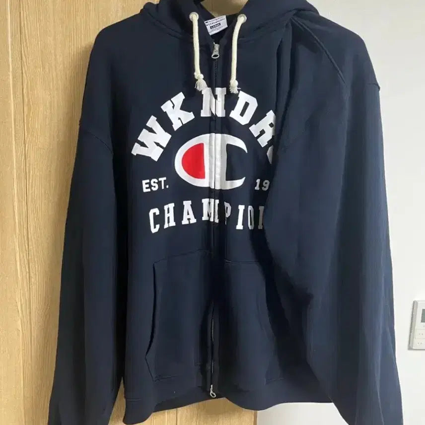 [BUNJANG] Champion x Wecanders Navy Hoodie Zip-Up / 챔피온 X 위캔더스 네이비 후드집업