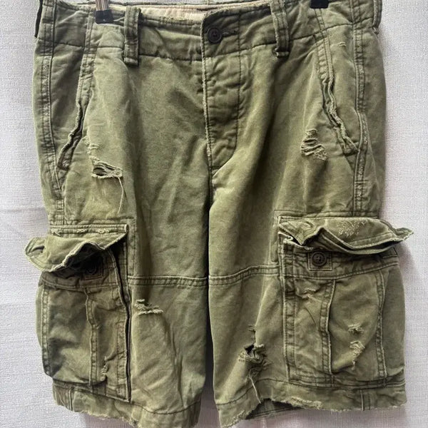 [BUNJANG] Abercrombie & Fitch Distressed Cargo Shorts / 아베크롬비 앤 피치 디스트로이드 카고 하프팬츠 (31)