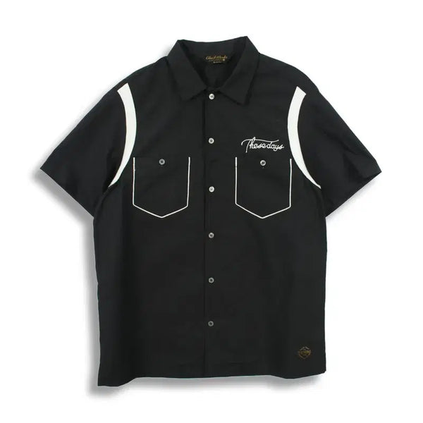 [BUNJANG] CLUCK T (MEN - L) Cotton Embroidered Logo Work Short-Sleeve Shirt / 클럭트 (MEN - L) 코튼 자수 로고 워크 반팔 셔츠