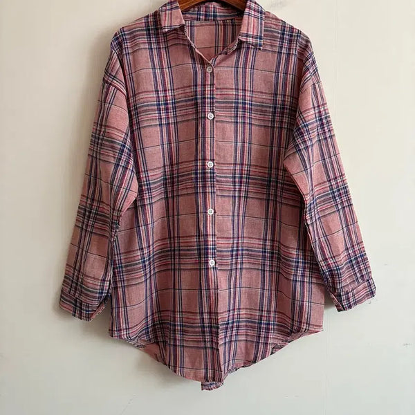 [BUNJANG] Pink Check Shirt / 핑크 체크 셔츠