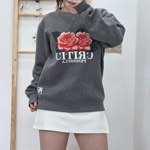 [BUNJANG] Critic Rose Graphic Sweatshirt L / [프립]L/크리틱 장미 그래픽 맨투맨